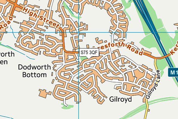 S75 3QF map - OS VectorMap District (Ordnance Survey)