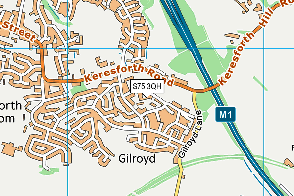 S75 3QH map - OS VectorMap District (Ordnance Survey)