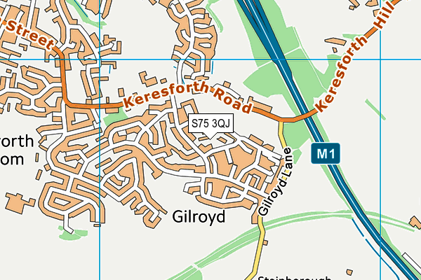 S75 3QJ map - OS VectorMap District (Ordnance Survey)