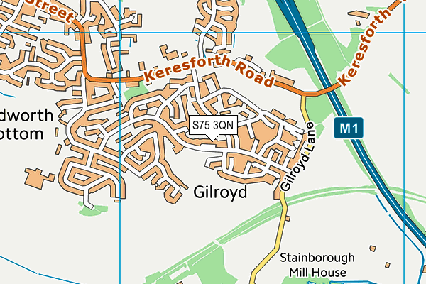 S75 3QN map - OS VectorMap District (Ordnance Survey)