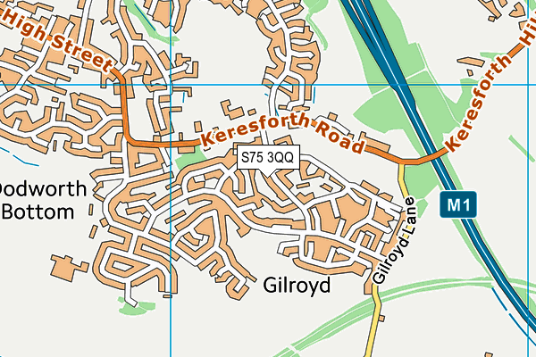 S75 3QQ map - OS VectorMap District (Ordnance Survey)