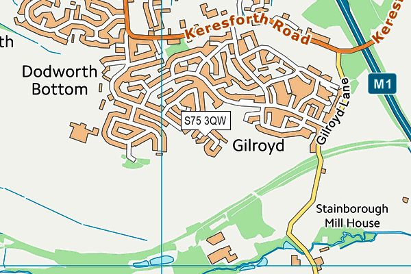 S75 3QW map - OS VectorMap District (Ordnance Survey)