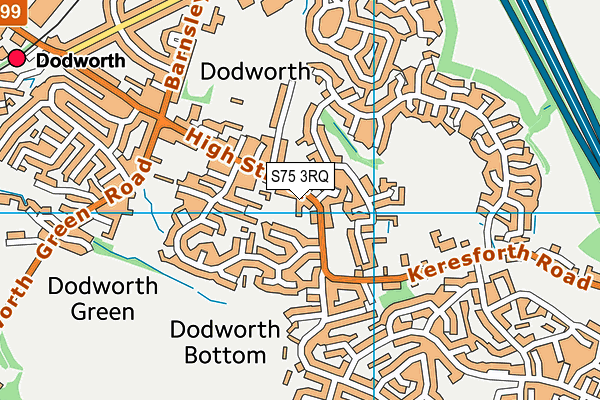 S75 3RQ map - OS VectorMap District (Ordnance Survey)