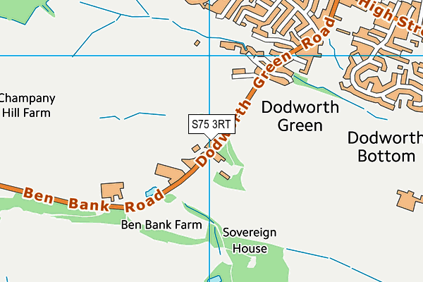 S75 3RT map - OS VectorMap District (Ordnance Survey)