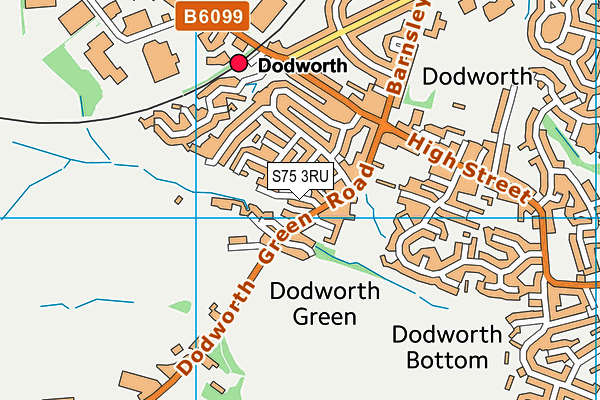 S75 3RU map - OS VectorMap District (Ordnance Survey)