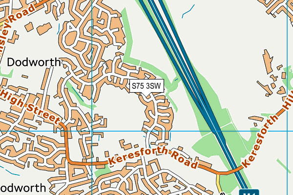 S75 3SW map - OS VectorMap District (Ordnance Survey)