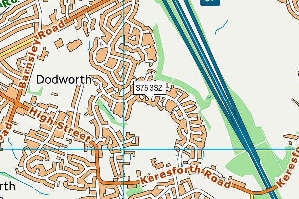 S75 3SZ map - OS VectorMap District (Ordnance Survey)