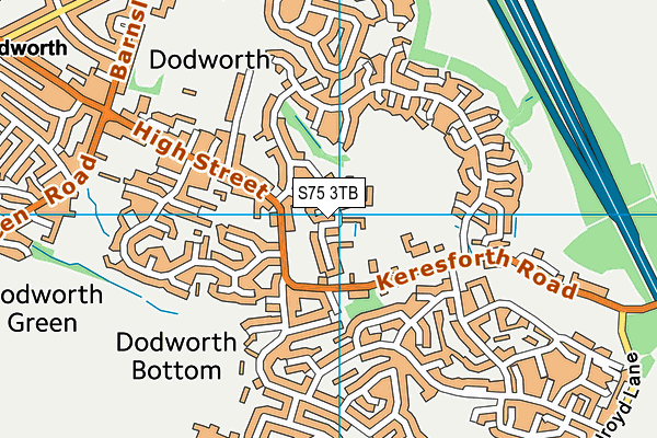 S75 3TB map - OS VectorMap District (Ordnance Survey)