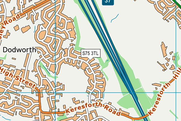 S75 3TL map - OS VectorMap District (Ordnance Survey)