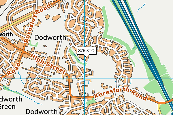 S75 3TQ map - OS VectorMap District (Ordnance Survey)