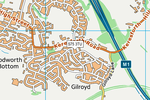 S75 3TU map - OS VectorMap District (Ordnance Survey)