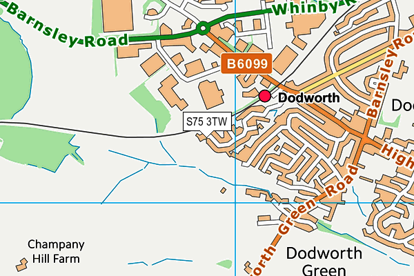 S75 3TW map - OS VectorMap District (Ordnance Survey)