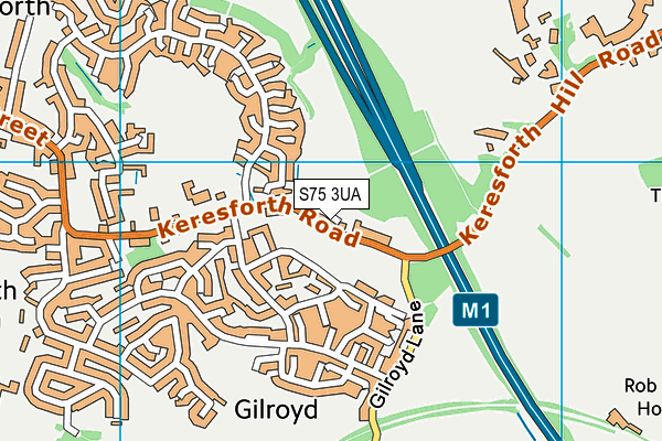 S75 3UA map - OS VectorMap District (Ordnance Survey)