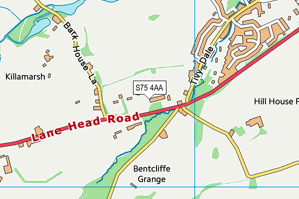 S75 4AA map - OS VectorMap District (Ordnance Survey)