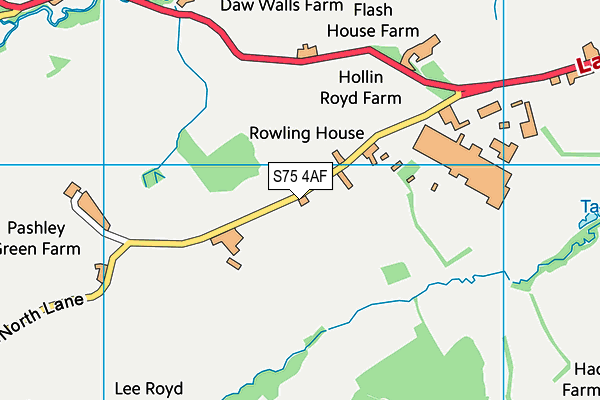 S75 4AF map - OS VectorMap District (Ordnance Survey)