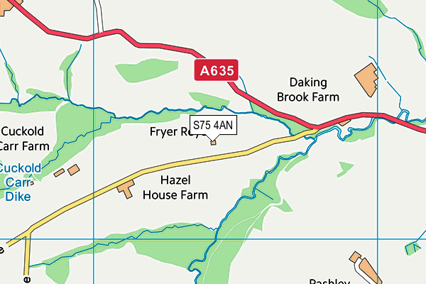 S75 4AN map - OS VectorMap District (Ordnance Survey)