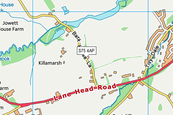 S75 4AP map - OS VectorMap District (Ordnance Survey)