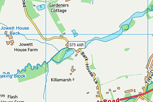 S75 4AR map - OS VectorMap District (Ordnance Survey)