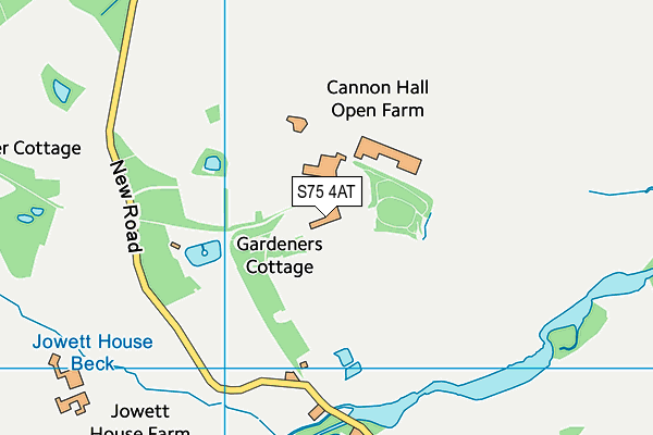 S75 4AT map - OS VectorMap District (Ordnance Survey)