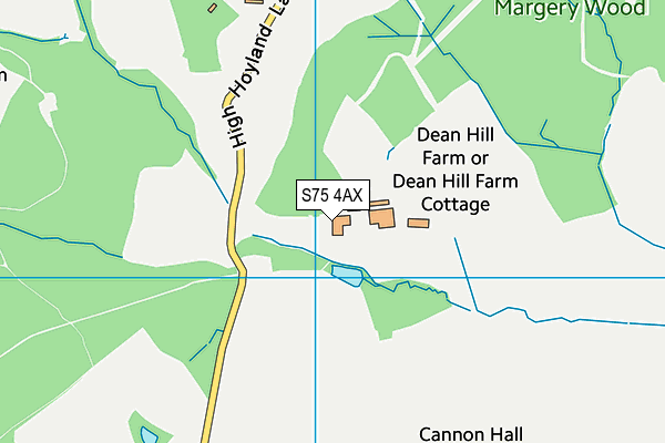 S75 4AX map - OS VectorMap District (Ordnance Survey)