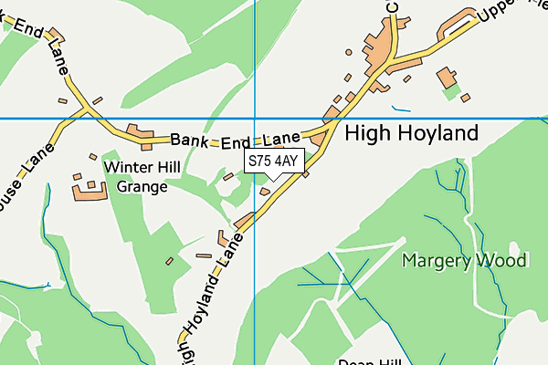 S75 4AY map - OS VectorMap District (Ordnance Survey)