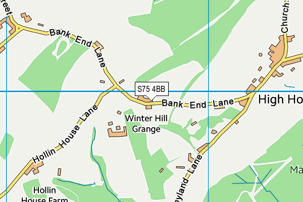 S75 4BB map - OS VectorMap District (Ordnance Survey)