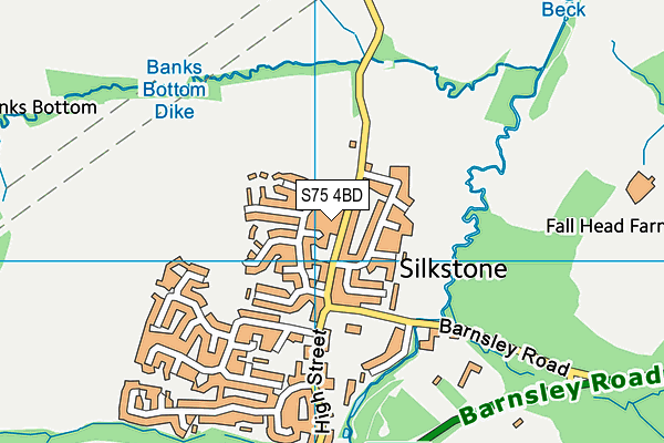 S75 4BD map - OS VectorMap District (Ordnance Survey)