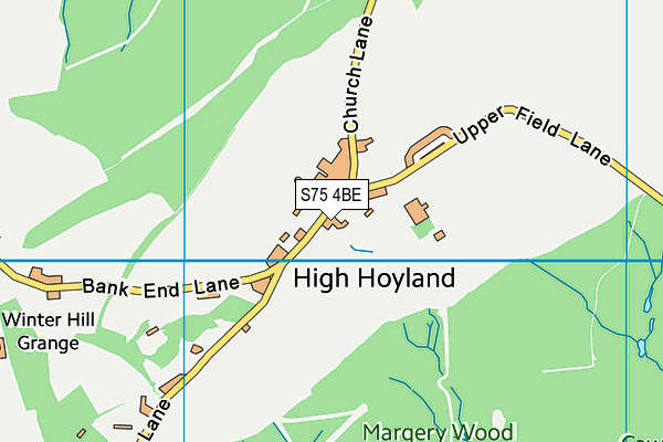 S75 4BE map - OS VectorMap District (Ordnance Survey)