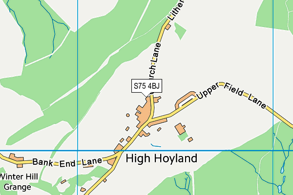 S75 4BJ map - OS VectorMap District (Ordnance Survey)