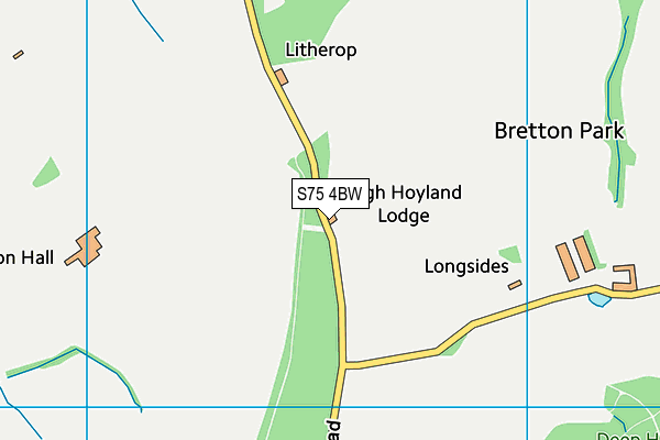 S75 4BW map - OS VectorMap District (Ordnance Survey)