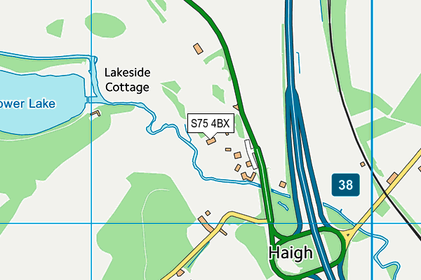 S75 4BX map - OS VectorMap District (Ordnance Survey)