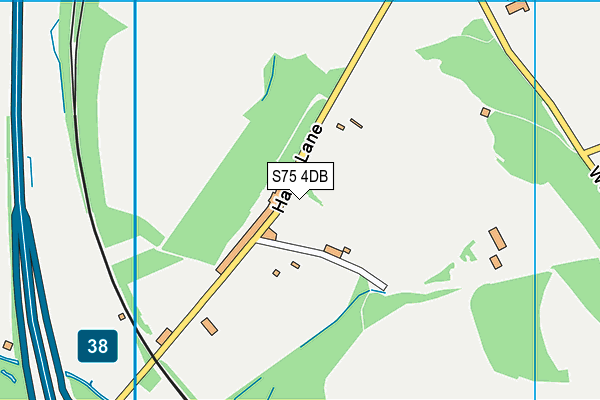 S75 4DB map - OS VectorMap District (Ordnance Survey)