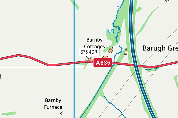 S75 4DR map - OS VectorMap District (Ordnance Survey)