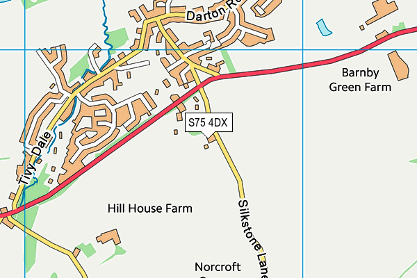 S75 4DX map - OS VectorMap District (Ordnance Survey)