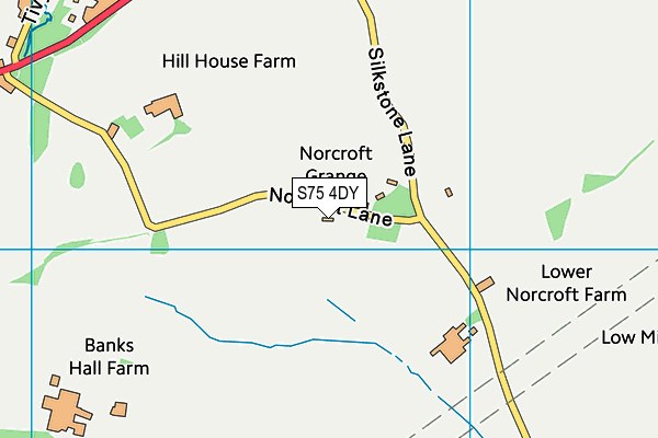 S75 4DY map - OS VectorMap District (Ordnance Survey)