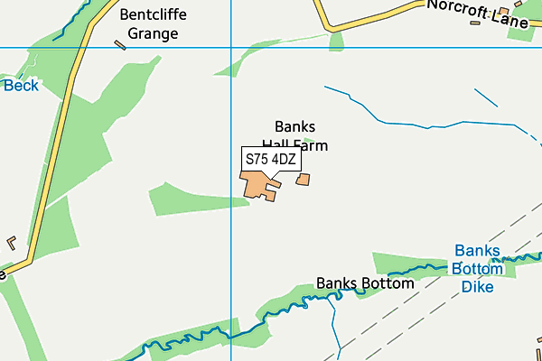 S75 4DZ map - OS VectorMap District (Ordnance Survey)