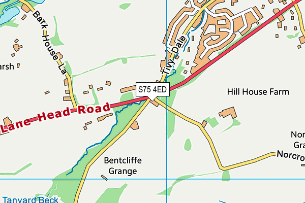 S75 4ED map - OS VectorMap District (Ordnance Survey)