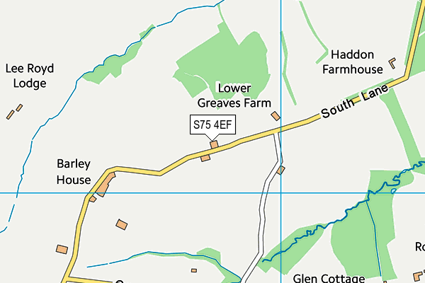 S75 4EF map - OS VectorMap District (Ordnance Survey)