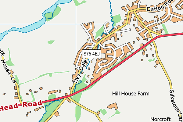 S75 4EJ map - OS VectorMap District (Ordnance Survey)