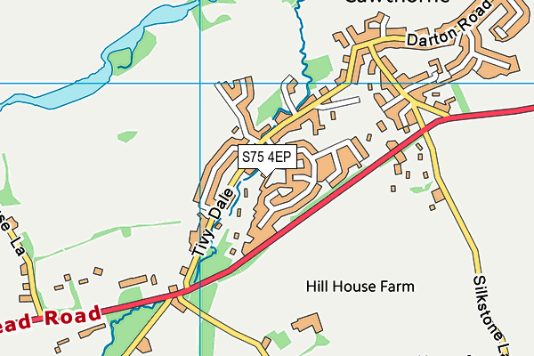 S75 4EP map - OS VectorMap District (Ordnance Survey)