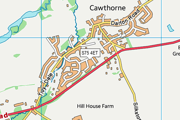 S75 4ET map - OS VectorMap District (Ordnance Survey)