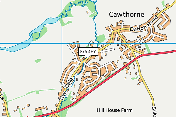 S75 4EY map - OS VectorMap District (Ordnance Survey)