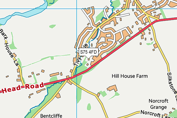 S75 4FD map - OS VectorMap District (Ordnance Survey)