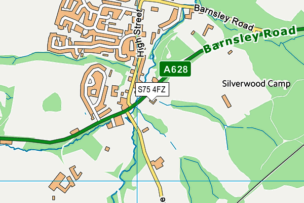 S75 4FZ map - OS VectorMap District (Ordnance Survey)