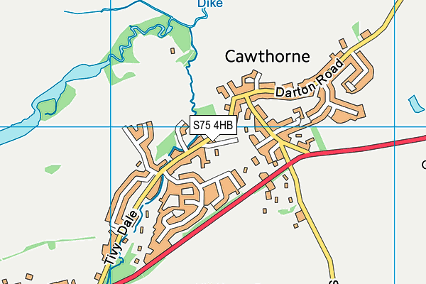 Cawthorne C Of E Primary School map (S75 4HB) - OS VectorMap District (Ordnance Survey)