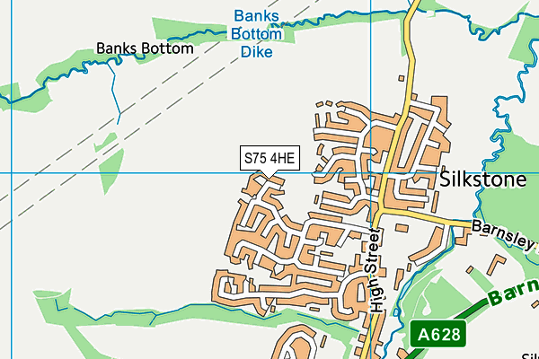 S75 4HE map - OS VectorMap District (Ordnance Survey)