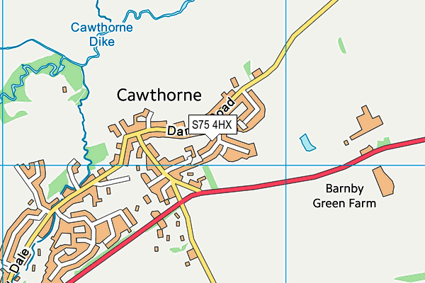 S75 4HX map - OS VectorMap District (Ordnance Survey)