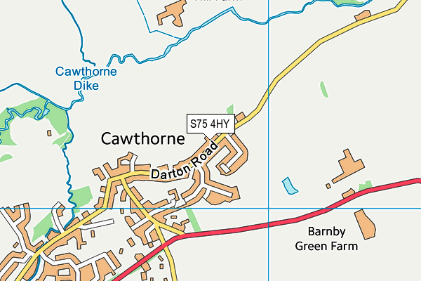 S75 4HY map - OS VectorMap District (Ordnance Survey)