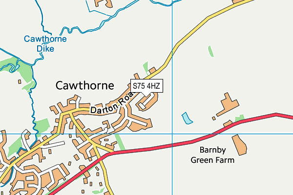 S75 4HZ map - OS VectorMap District (Ordnance Survey)