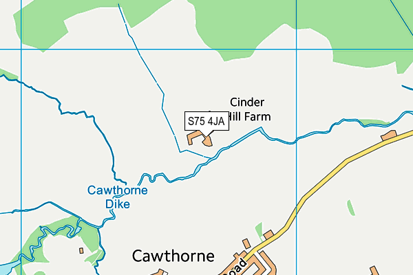 S75 4JA map - OS VectorMap District (Ordnance Survey)